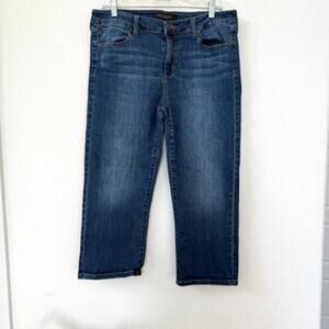 LIVERPOOL Capri Jeans Mid Rise Stretch Denim Classic‎ Fit Medium Wash 12P Casual